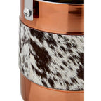 Copper Finish and Hair on Leather Ice Bucket | Albany