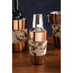 Copper Finish and Hair on Leather Cocktail Shaker | Albany