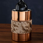 Copper Finish and Hair on Leather Wine Cooler | Albany