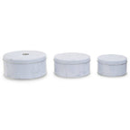 Set of Three White Marble Effect Storage Tins | Paice