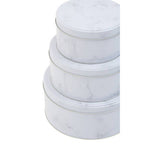 Set of Three White Marble Effect Storage Tins | Paice
