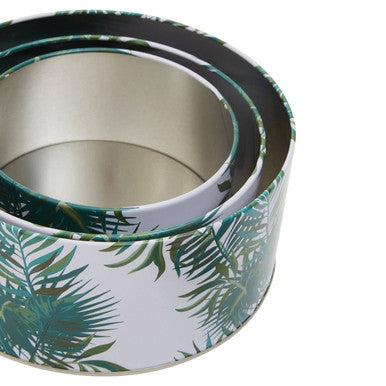 Winter Palm Cake Storage Tins Set Of 3