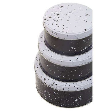 Set of Three Black and White Storage Tins | Paice