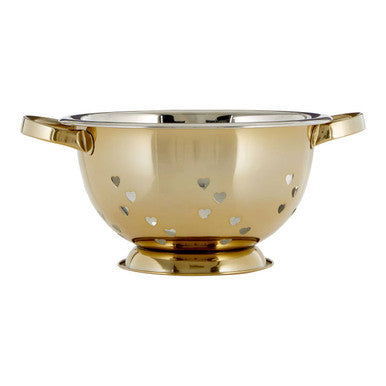 Hearts Design Gold Colander | Hollis