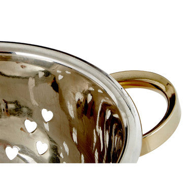 Hearts Design Gold Colander | Hollis
