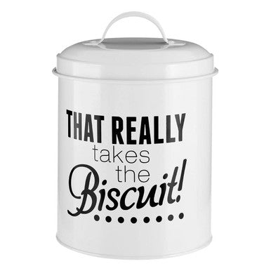 White Biscuit Canister | Pun and Games