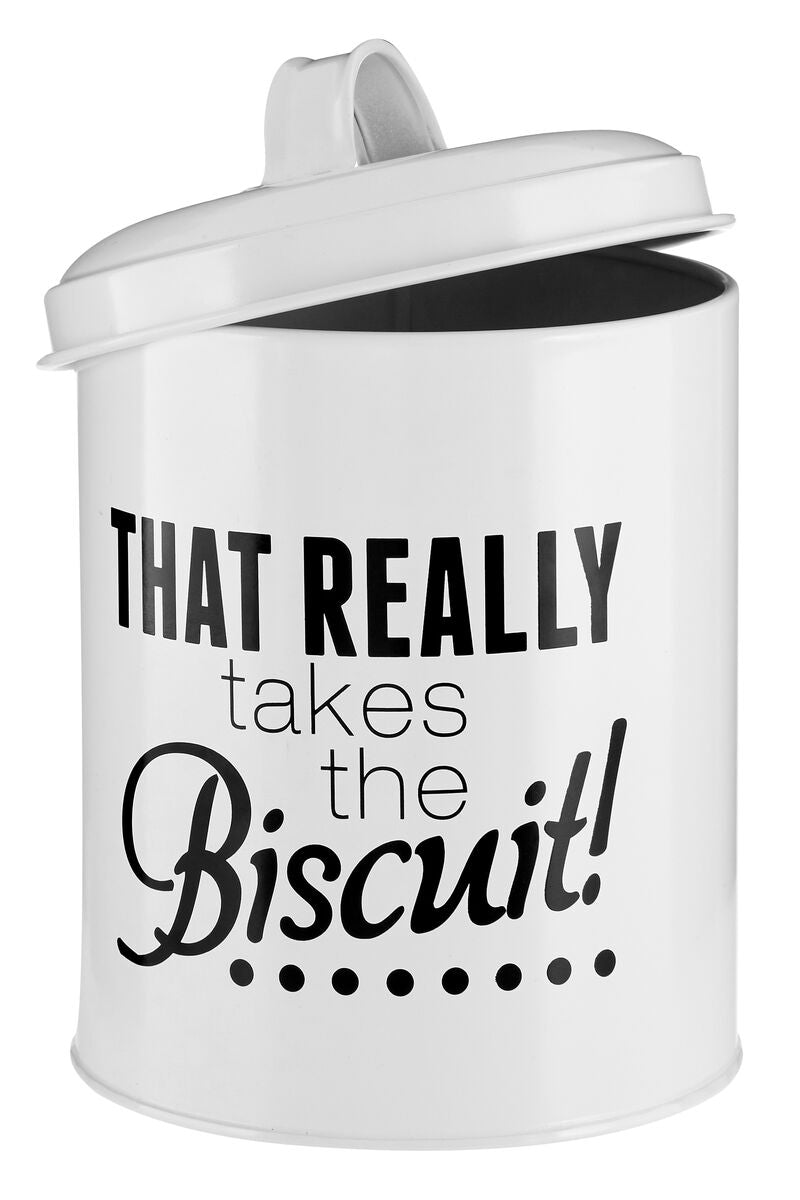 White Biscuit Canister | Pun and Games