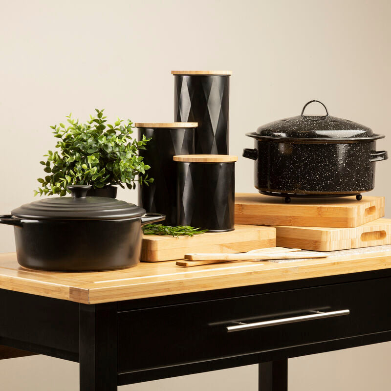 Black Large Storage Canister | Rhombus
