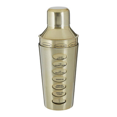 Recipe Brushed Brass Cocktail Shaker | Recipe Cocktail Shaker