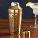Recipe Brushed Brass Cocktail Shaker | Recipe Cocktail Shaker