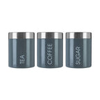 Set of 3 Grey Enamel Canisters | Liberty