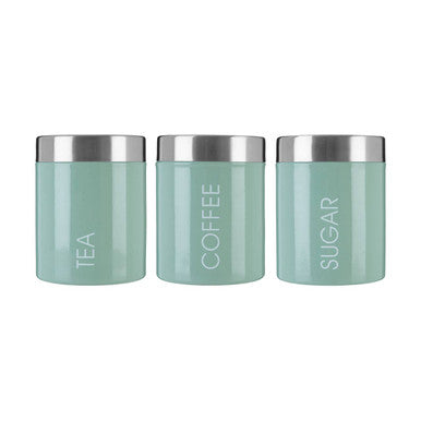 Set of 3 Pistachio Enamel Canisters | Liberty