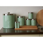 Set of 3 Pistachio Enamel Canisters | Liberty