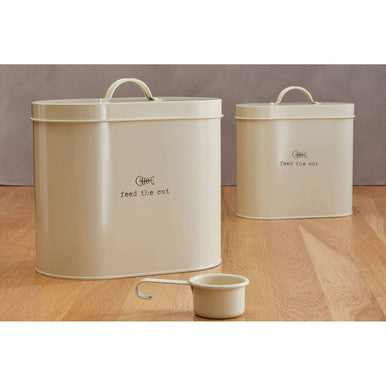 Cream Cat Food Storage Bin with Scoop 6.5 Litre | Adore Pets