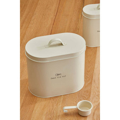 Cream Cat Food Storage Bin with Scoop 6.5 Litre | Adore Pets