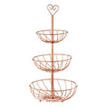 3 Tier Rose Gold Finish Fruit Basket | Kuper