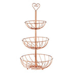 3 Tier Rose Gold Finish Fruit Basket | Kuper