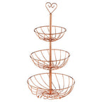 3 Tier Rose Gold Finish Fruit Basket | Kuper
