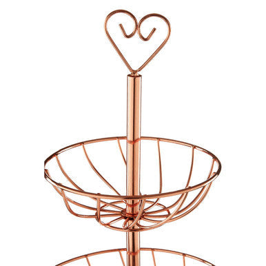3 Tier Rose Gold Finish Fruit Basket | Kuper