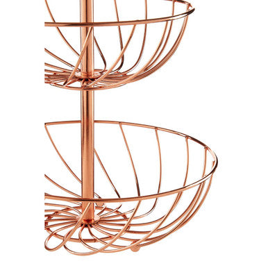 3 Tier Rose Gold Finish Fruit Basket | Kuper
