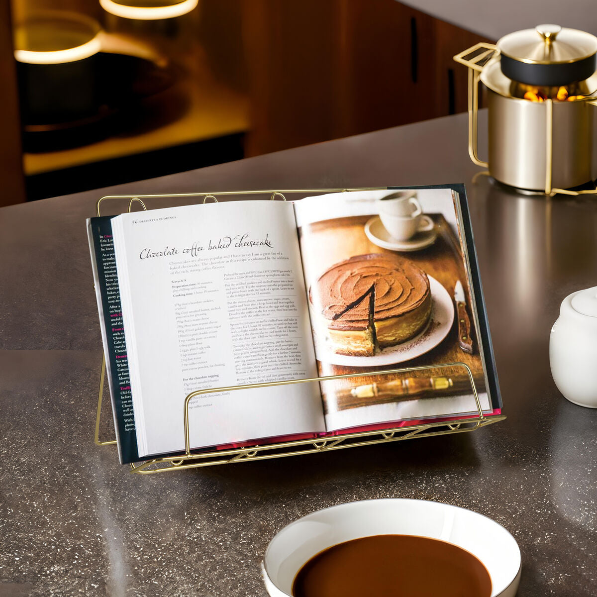 Copper Finish Cook Book Stand | Vertex