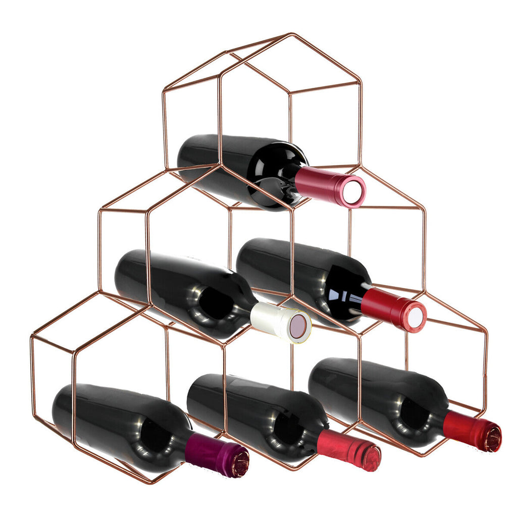 6 Bottle Copper Finish Wine Rack | Vertex