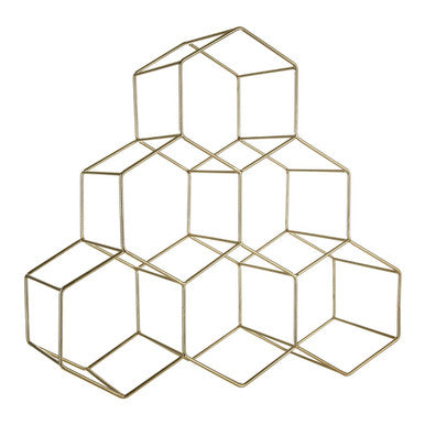 6 Bottle Gold Finish Wine Rack | Vertex
