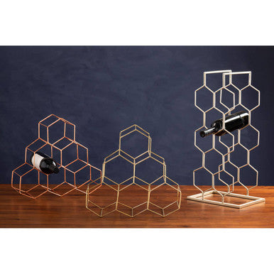 6 Bottle Gold Finish Wine Rack | Vertex