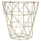 Gold Finish Tall Storage Basket | Vertex