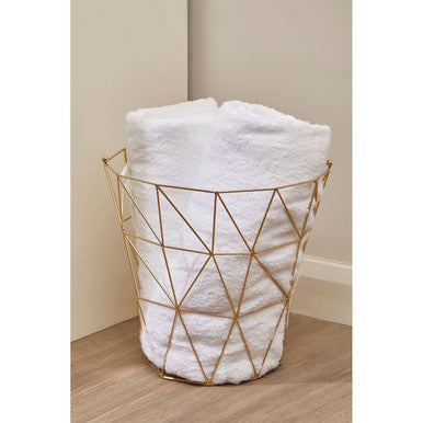 Gold Finish Tall Storage Basket | Vertex