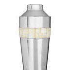 Silver Cocktail Shaker with Mother of Pearl Inlay | Mixology