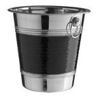 Stainless Steel with Black Band Champagne Bucket | Mixology