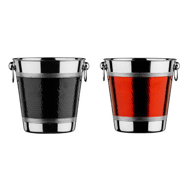 Stainless Steel with Black Band Champagne Bucket | Mixology