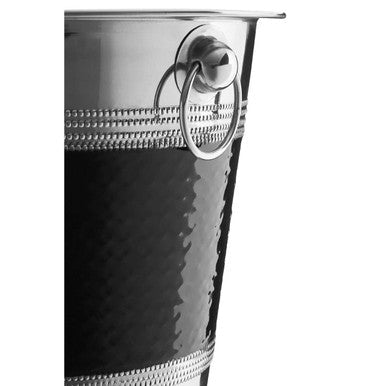 Stainless Steel with Black Band Champagne Bucket | Mixology