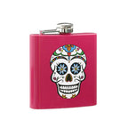 Pink Hip Flask Skull Design | Auden