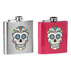 Pink Hip Flask Skull Design | Auden