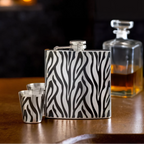 Auden Zebra  Hip Flask And Shot Glasses Set