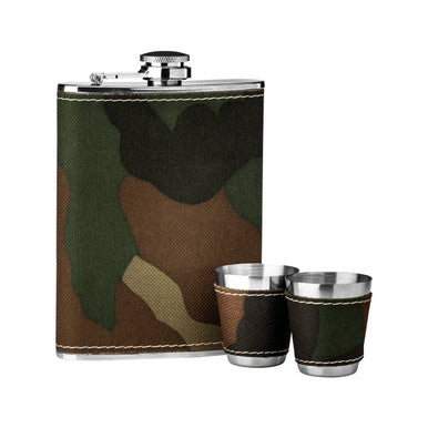 Camouflage Hip Flask and Shot Glasses Set | Auden