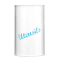 White and Blue Utensil Canister | Pink Lace
