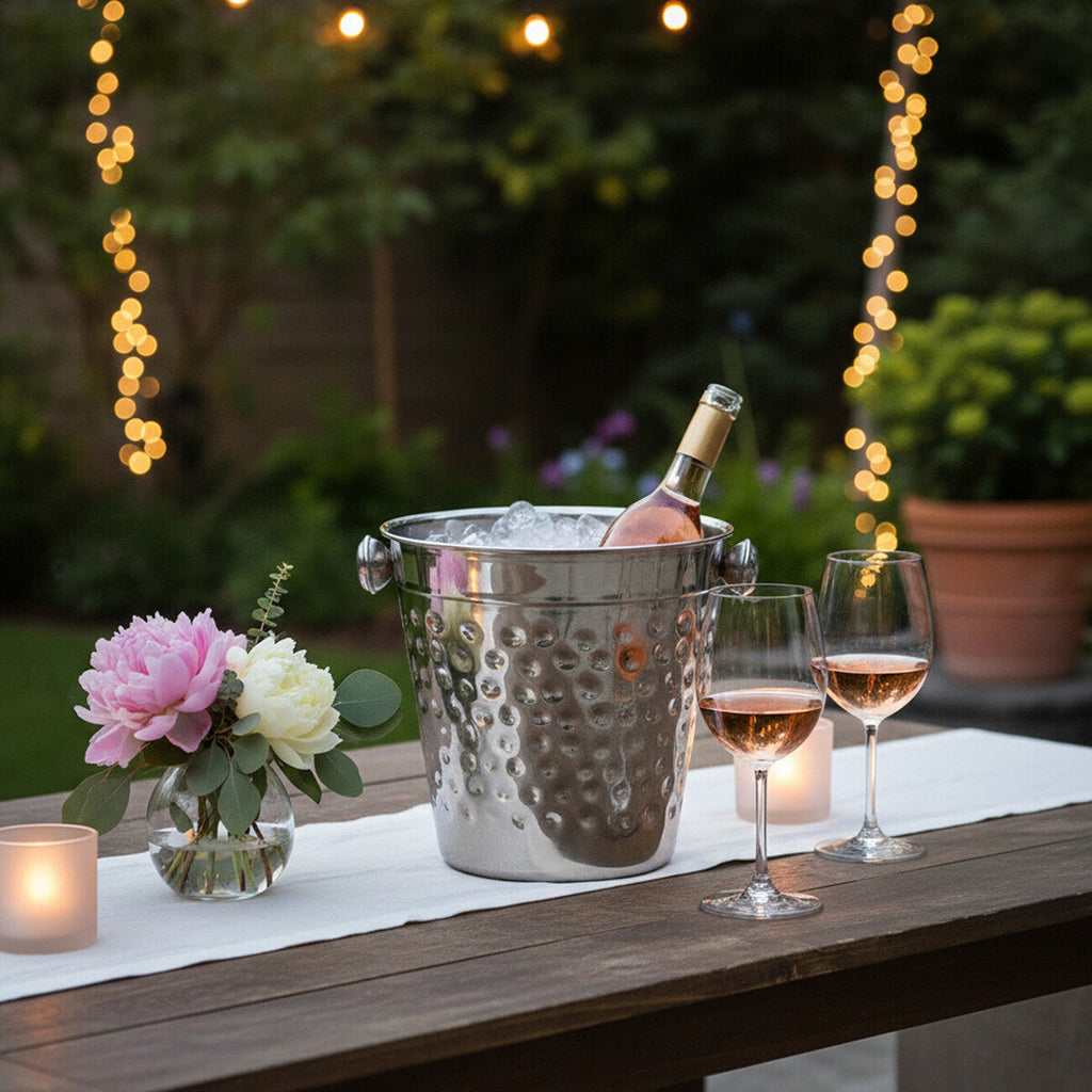 Hammered Effect Stainless Steel Ice Bucket | Mixology