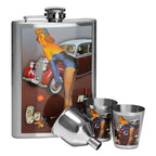 Pinup Hip 8Oz 2 Cups Flask Set