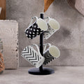 Matt Black Metal 6 Cup Mug Tree | Hirano