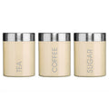 Set of 3 Cream Enamel Tea Coffee and Sugar Canisters | Liberty