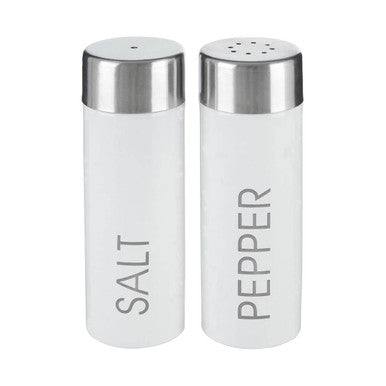 White Enamel Salt and Pepper Set | Liberty