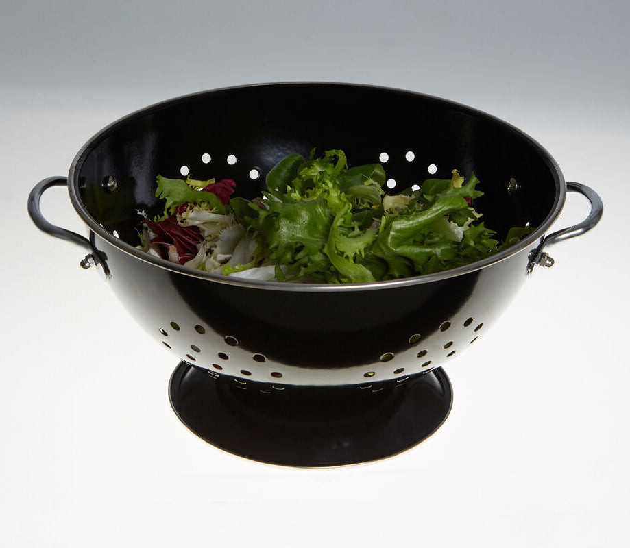 Retro Black Enamel Colander | Hollis