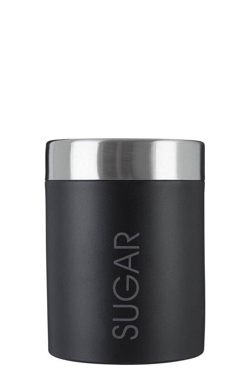 Black Enamel Sugar Canister with Silver Lid | Liberty