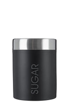 Black Enamel Sugar Canister with Silver Lid | Liberty