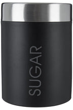 Black Enamel Sugar Canister with Silver Lid | Liberty