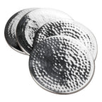 Set of Four Hammered Effect Stainless Steel Coasters | Mixology