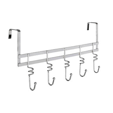 Chrome Over Door 5 Five Hook Swirl Hanger | Jaxen
